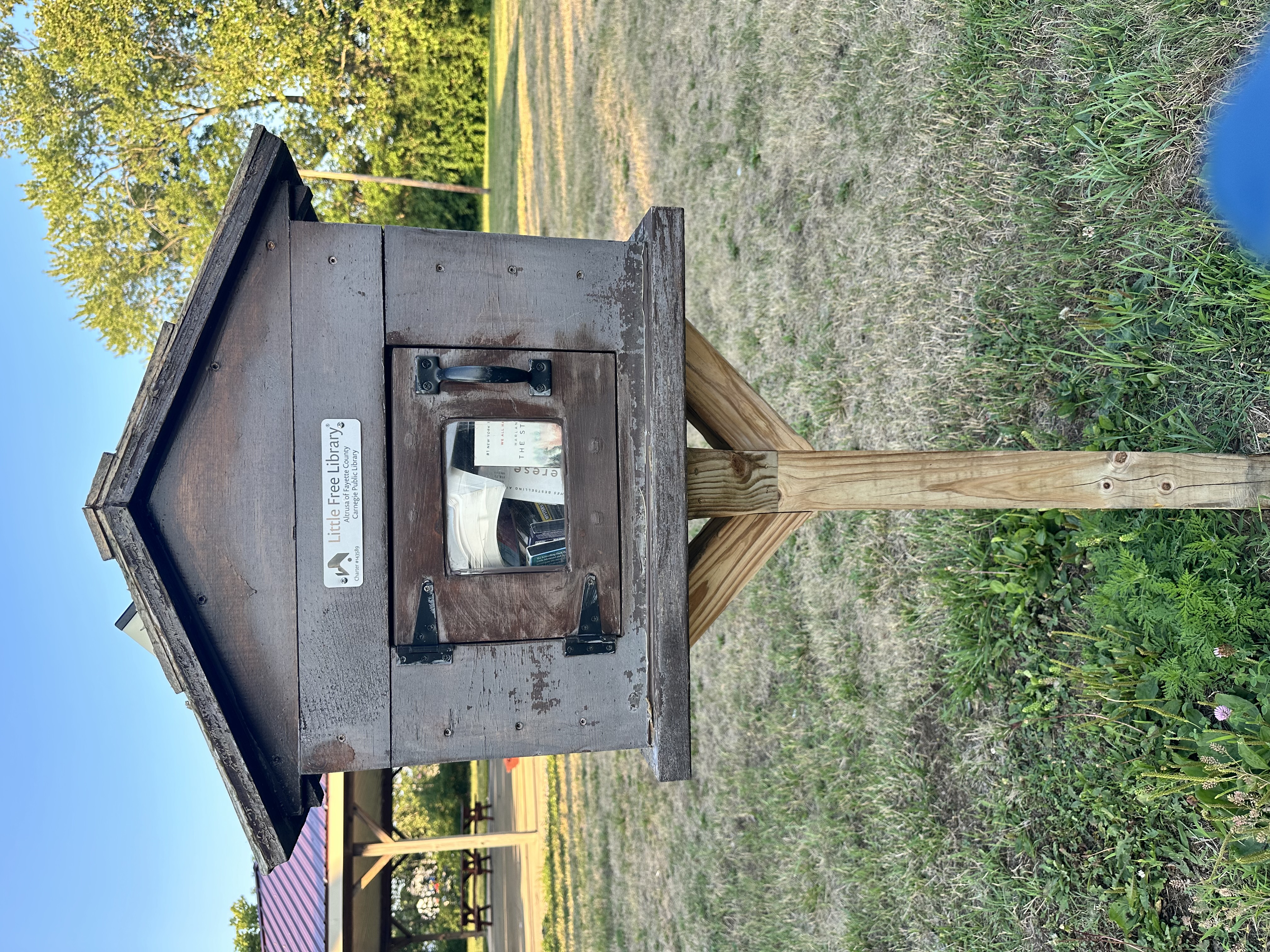 a little free library in a park